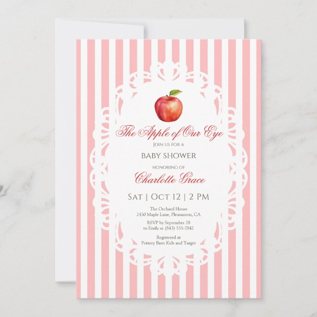 Apple of Our Eye Baby Shower Invitation (Front)