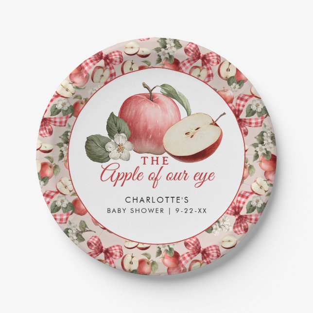 Apple of Our Eye Baby Shower Paper Plates (Front)