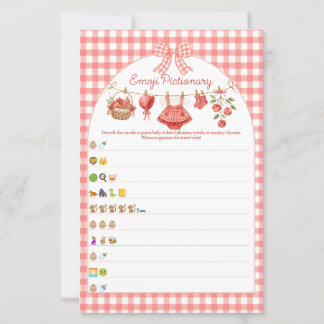 Apple of Our Eye Baby Shower Red Gingham Game