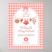 Apple of Our Eye Baby Shower Red Gingham