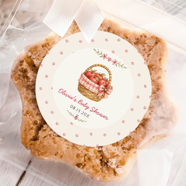 Apple of Our Eye Baby Shower Sticker (Creator Uploaded)