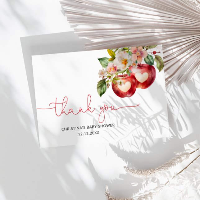 Apple Of Our Eye Baby Shower Thank You Card (Creator Uploaded)