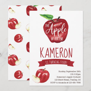 Apple of Our Eye, Birthday Party Any Age Invitation