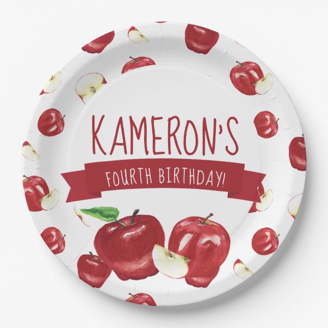 Apple of Our Eye, Birthday Party Any Age Paper Plate (Front)