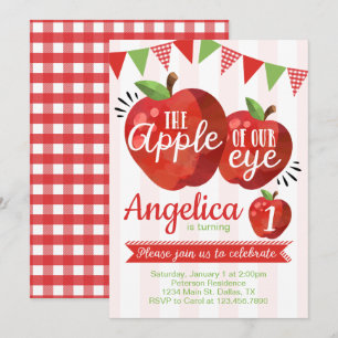 Apple of our Eye Birthday Party Invitation