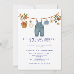 Apple of Our Eye Boy Baby Shower Invitation