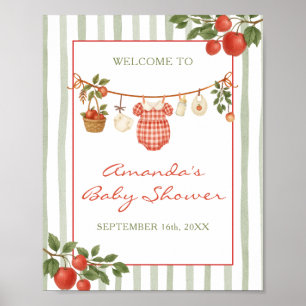 Apple of our Eye Clothesline Baby Shower Welcome Poster