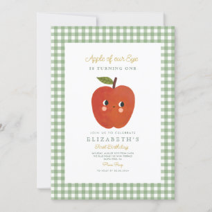Apple of our eye cute Apple 1st Birthday Invitation