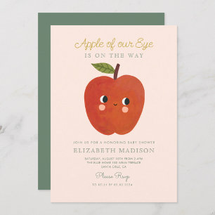 Apple of our eye cute Apple Baby Shower Invitation
