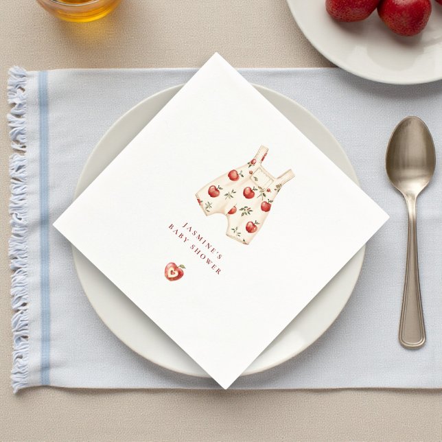 Apple of Our Eye Cute Apple Romper Shower Napkins (Creator Uploaded)