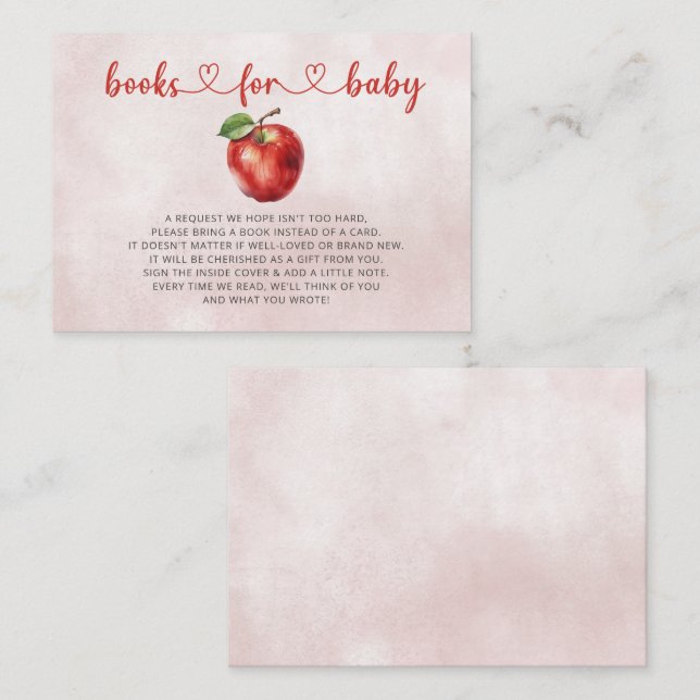 Apple of Our Eye Fall Baby Shower Book Request  Enclosure Card (Front/Back)