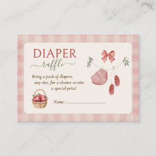 Apple of our eye fall Baby Shower diaper raffle Enclosure Card