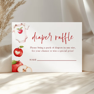 Apple of Our Eye Fall Baby Shower Diaper Raffle Enclosure Card