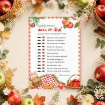 Apple of Our Eye Fall Baby Shower | Guess Who Game