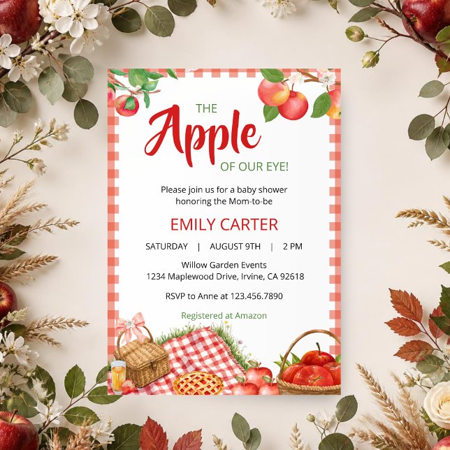 Apple of Our Eye Fall Baby Shower Invitation (Creator Uploaded)