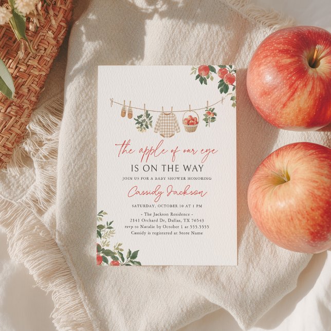 Apple of Our Eye Fall Baby Shower Invitation (Creator Uploaded)