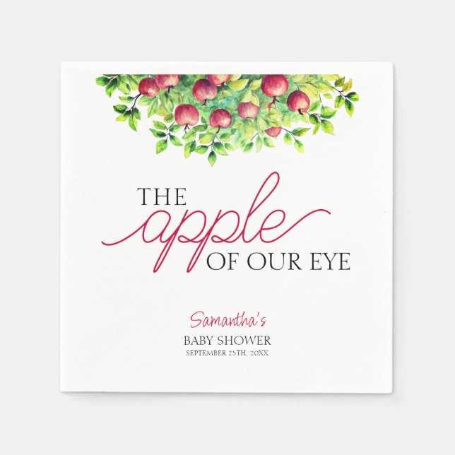 Apple of Our Eye Fall Baby Shower Paper Napkin (Front)