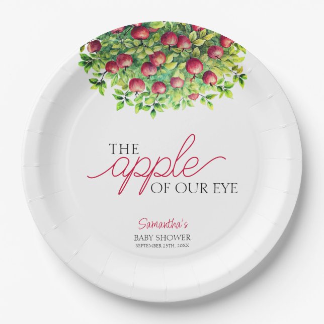 Apple of Our Eye Fall Baby Shower Paper Plate (Front)