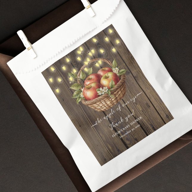 Apple Of Our Eye Fall Floral Wood Baby Shower Favour Bags (Creator Uploaded)