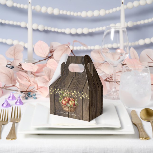 Apple Of Our Eye Fall Floral Wood Baby Shower Favour Box (Wedding)