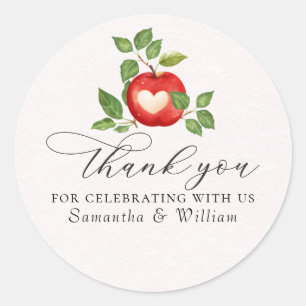 Apple Of Our Eye Fall Harvest Rustic Baby Shower Classic Round Sticker