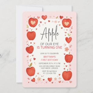 Apple of Our Eye Fall Themed Birthday Invitation