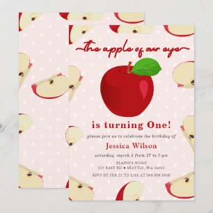 Apple of Our Eye First Birthday Invitation