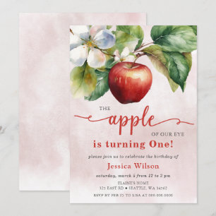 Apple of Our Eye First Birthday Invitation