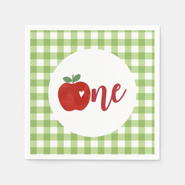 Apple of our eye first birthday napkin (Front)