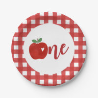 Apple of our Eye first birthday Paper Plates