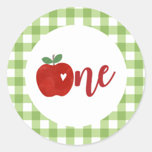 Apple of our Eye first birthday Paper Plates Classic Round Sticker