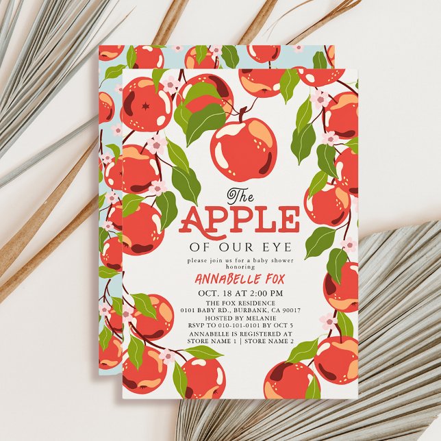 Apple of our Eye Floral Boy Baby Shower Invitation (Creator Uploaded)