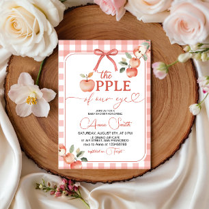 Apple of Our Eye Gingham Baby Shower Invite