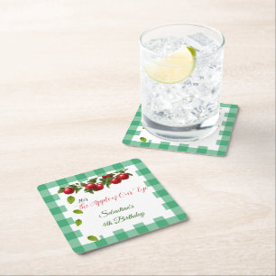 Apple of Our Eye Gingham Coaster
