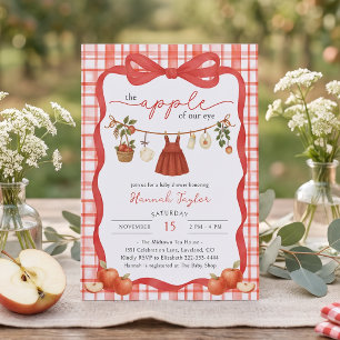 Apple of Our Eye Girl Baby Shower Invitation