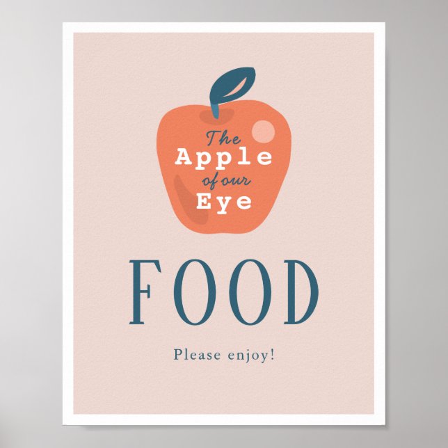 Apple of our Eye Girl Pink 1st Birthday Food Sign (Front)