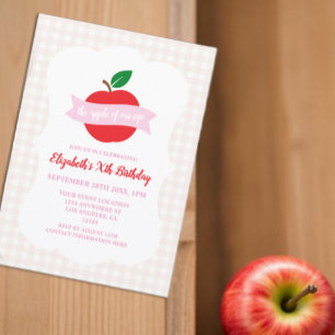 Apple Of Our Eye Girls Birthday Invitation
