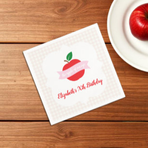 Apple Of Our Eye Girls Birthday Napkin