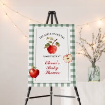 Apple of our eye Green Plaid Baby Shower
