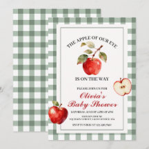 Apple of our eye Green Plaid Baby Shower