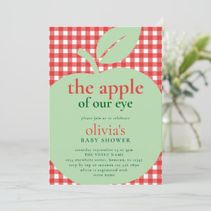 Apple of our Eye Green Red Baby Shower  Invitation