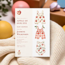 Apple of Our Eye modern watercolor Baby Shower
