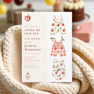 Apple of Our Eye modern watercolor Baby Shower  Invitation