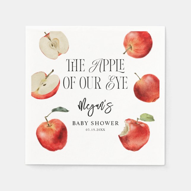 Apple Of Our Eye Orchard Baby Shower Napkin (Front)