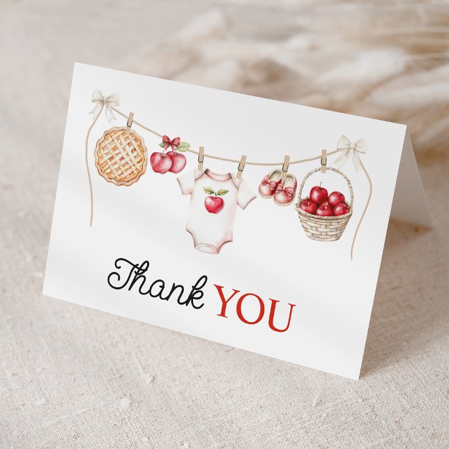 Apple of Our Eye Orchard Harvest Baby Shower Thank You Card (Creator Uploaded)