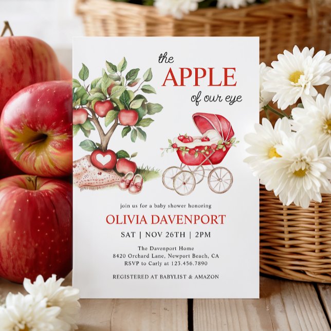 Apple of Our Eye Orchard Harvest Fall Baby Shower  Invitation (Creator Uploaded)