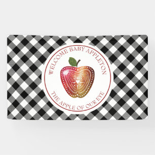Apple Of Our Eye Orchard Plaid Baby Shower Banner