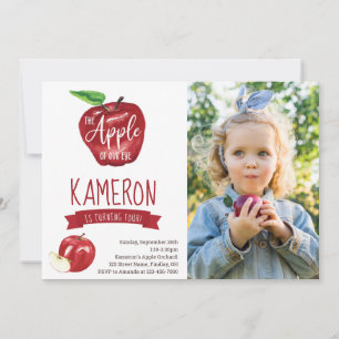 Apple of Our Eye Photo Birthday Party Any Age Invitation