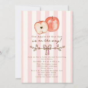 Apple of our Eye Pink Girl Baby Shower Invitation
