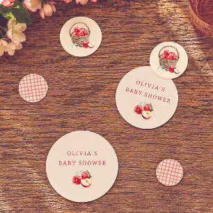 Apple Of Our Eye Red Gingham Baby Shower Confetti